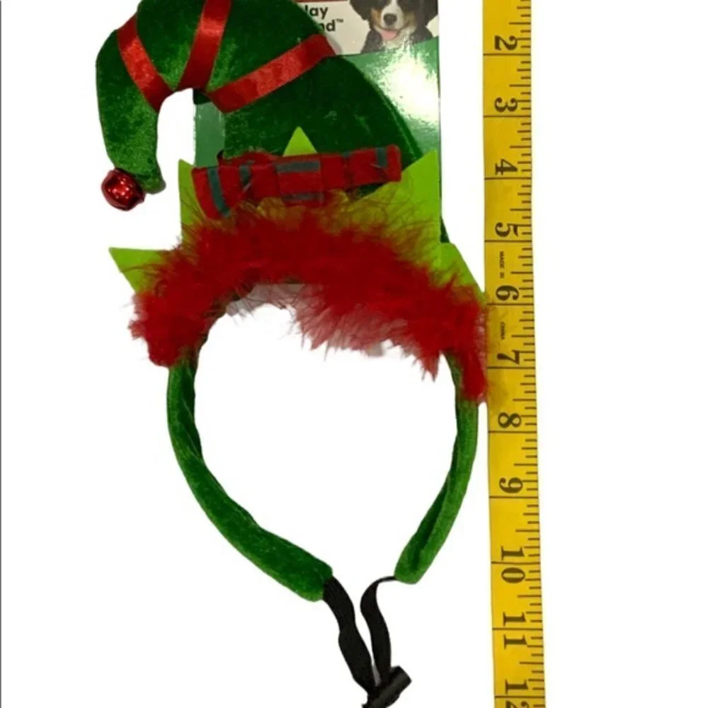 SPOT Dog Christmas Elf Headband Holiday Hat Adjustable Medium / Large